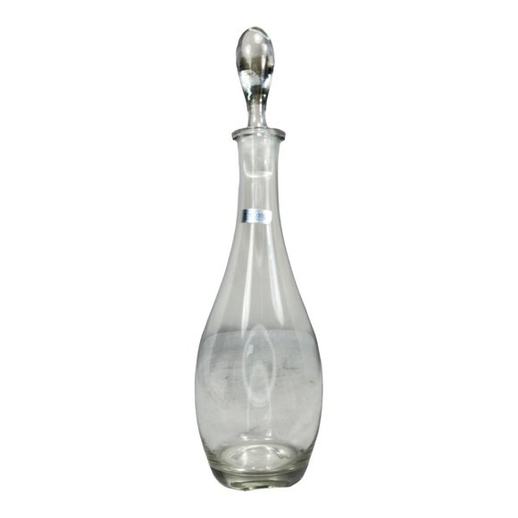 Toscany Hand Blown Glass Decanter w/ Stopper Large 16" Made in Romania EUC - Picture 2 of 7
